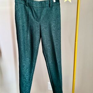 Ann Taylor Factory Dark Green Textured Trousers
